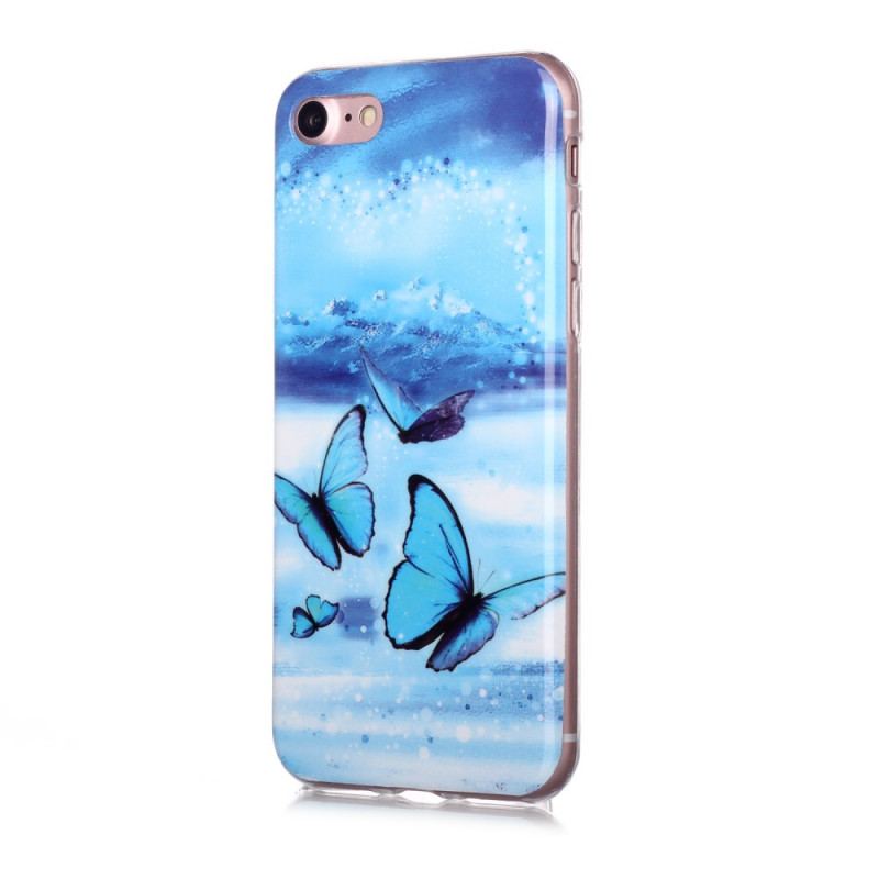 Coque iPhone SE 3 / SE 2 / 8 / 7 Fluorescente Papillons