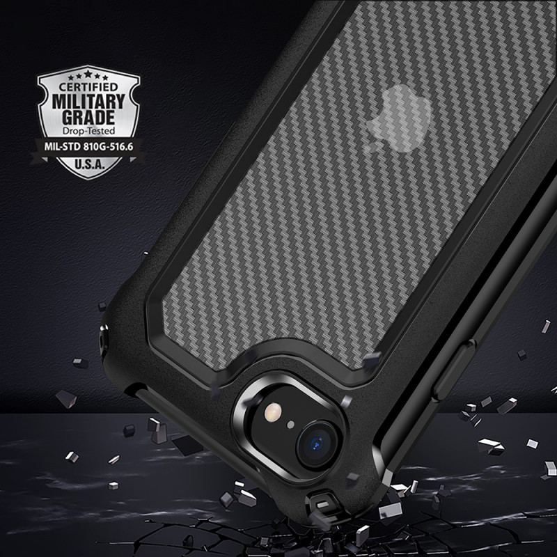 Coque iPhone SE 3 / SE 2 / 8 / 7 Hybride Fibre Carbone