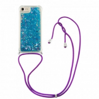 Coque iPhone SE 3 / 2 / 8 / 7 Paillettes et Cordon