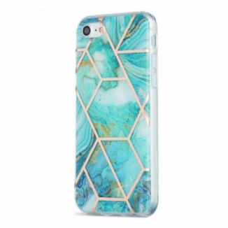 Coque iPhone SE 3 / 2 / 8 / 7 Silicone Marbre Géométrie