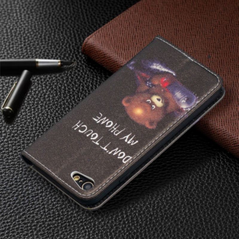 Flip Cover iPhone SE 3 / 2 / 8 / 7 Ours Dangereux