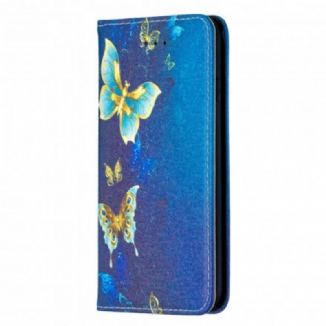 Flip Cover iPhone SE 3 / 2 / 8 / 7 Papillons Colorés