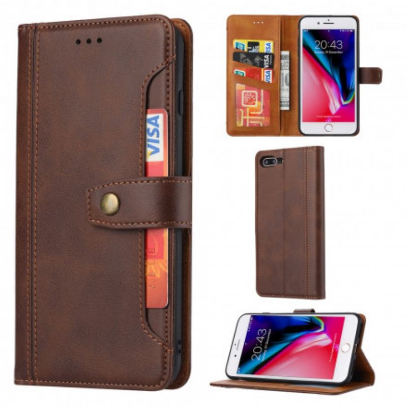 Housse iPhone SE 3 / 2 / 8 / 7 Porte-Carte Frontal avec Sangle