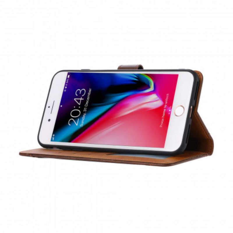 Housse iPhone SE 3 / 2 / 8 / 7 Porte-Carte Frontal avec Sangle