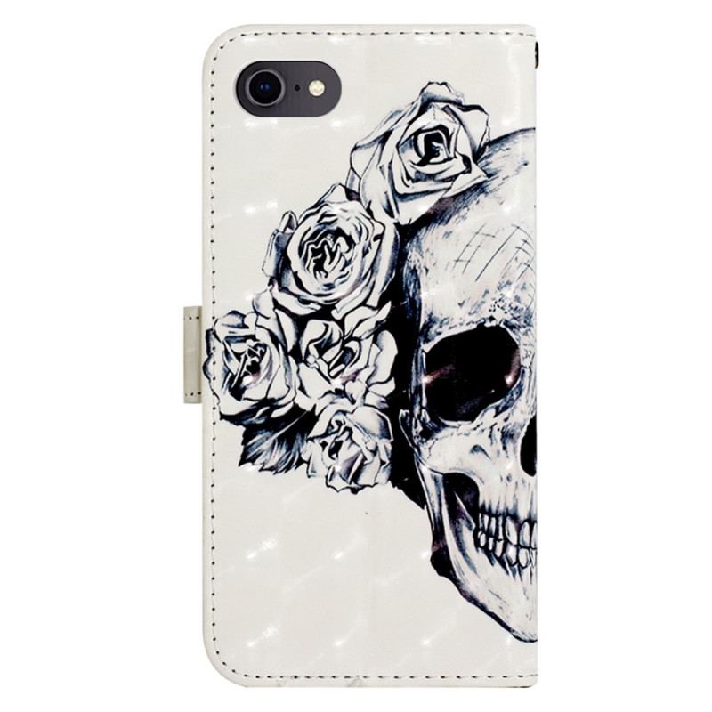 Housse iPhone SE 3 / SE 2 / 8 / 7 Tête de Mort Fleurie