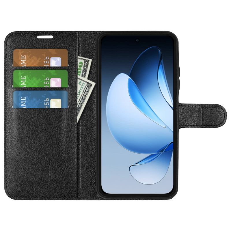 Housse Oppo Reno 13 Pro 5G Simili Cuir Litchi Classique