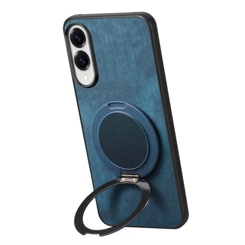 Coque Samsung Galaxy S25 Edge Effet Daim avec Support Rotatif à