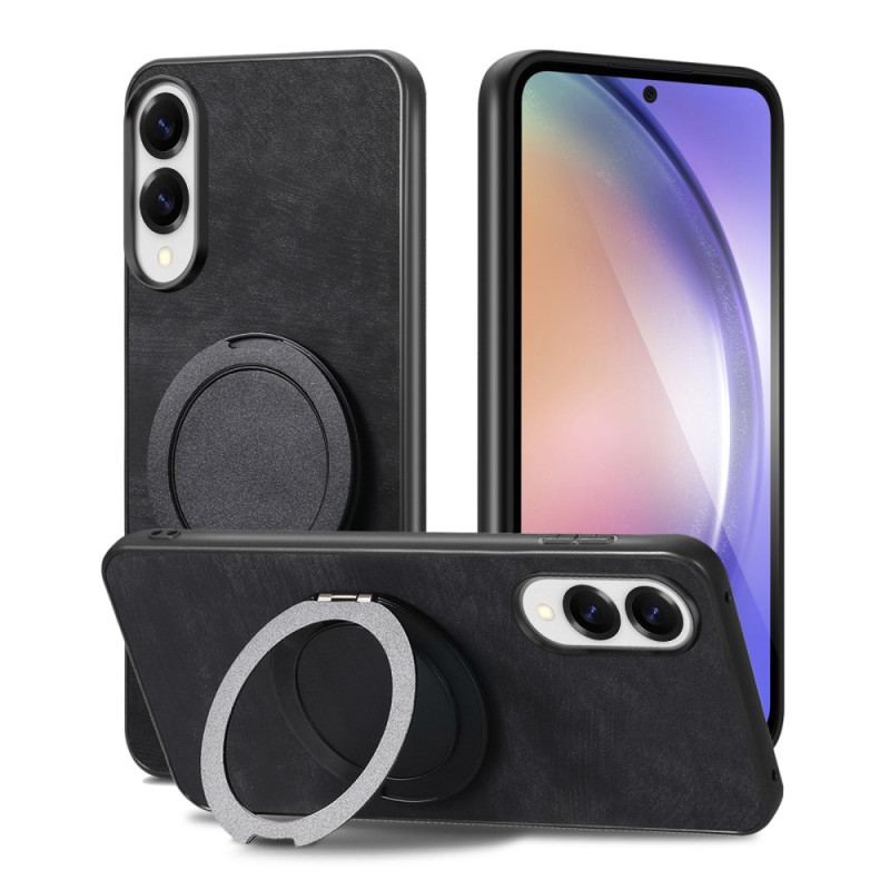 Coque Samsung Galaxy S25 Edge Effet Daim avec Support Rotatif à