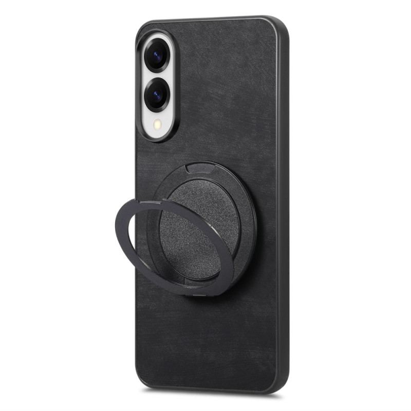 Coque Samsung Galaxy S25 Edge Effet Daim avec Support Rotatif à