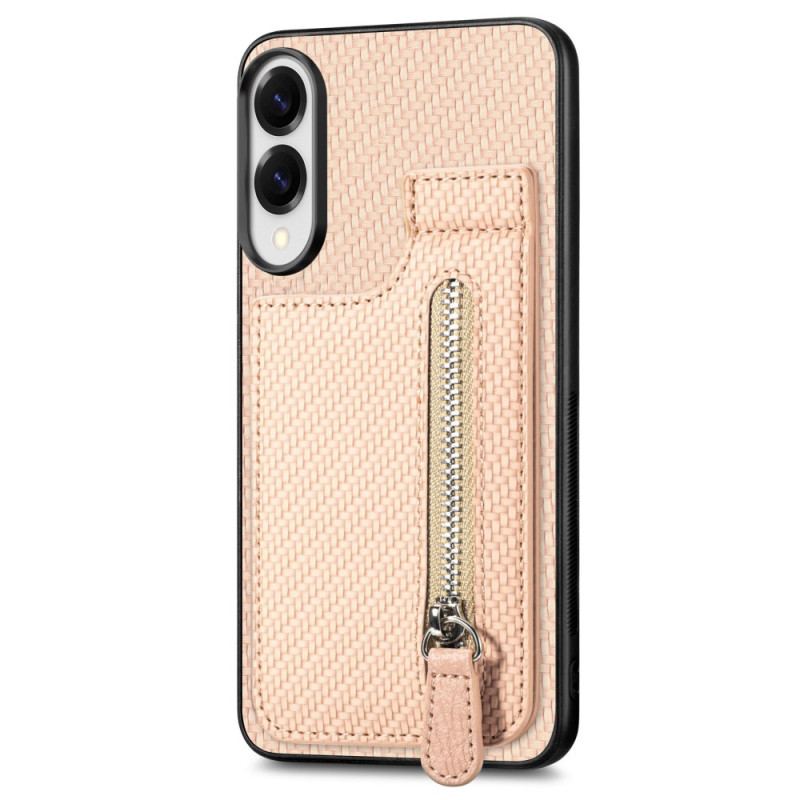 Coque Samsung Galaxy S25 Edge Fibre Carbone Porte-Cartes et Porte-Monnaie