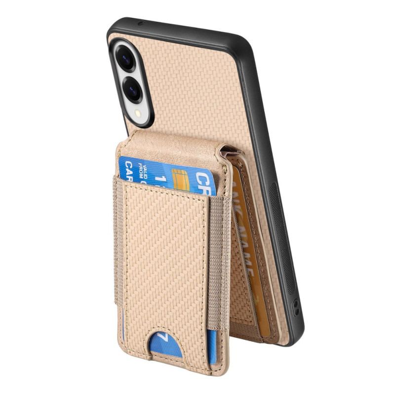 Coque Samsung Galaxy S25 Edge Fibre Carbone Premium Porte-Cartes et Support