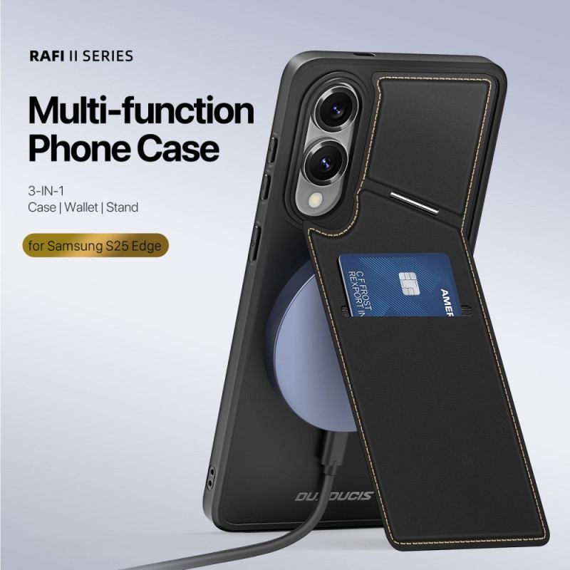 Coque Samsung Galaxy S25 Edge Magnétique avec Porte-Cartes