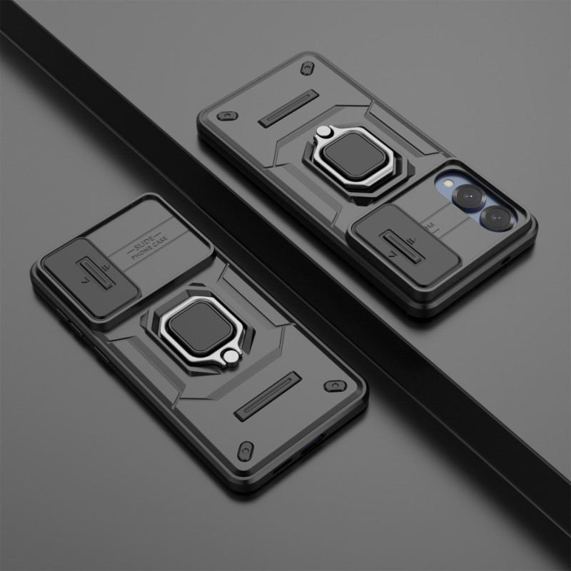 Coque Samsung Galaxy S25 Edge Ring Résistante avec Protecteur Objectif