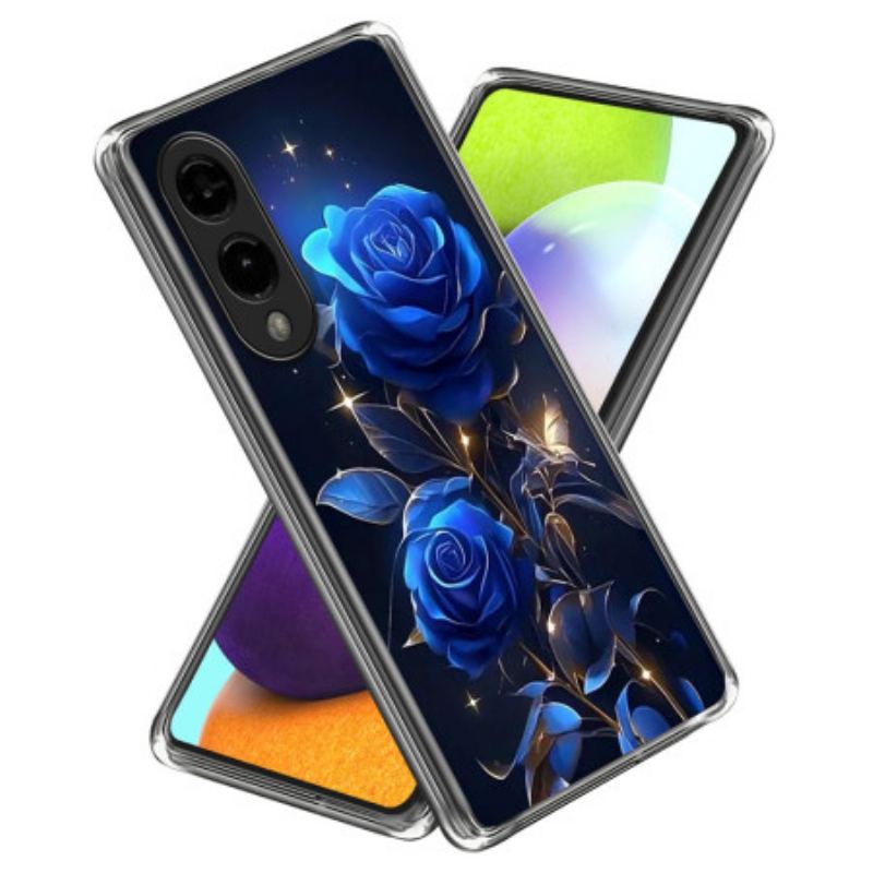 Coque Samsung Galaxy S25 Edge Roses Bleues