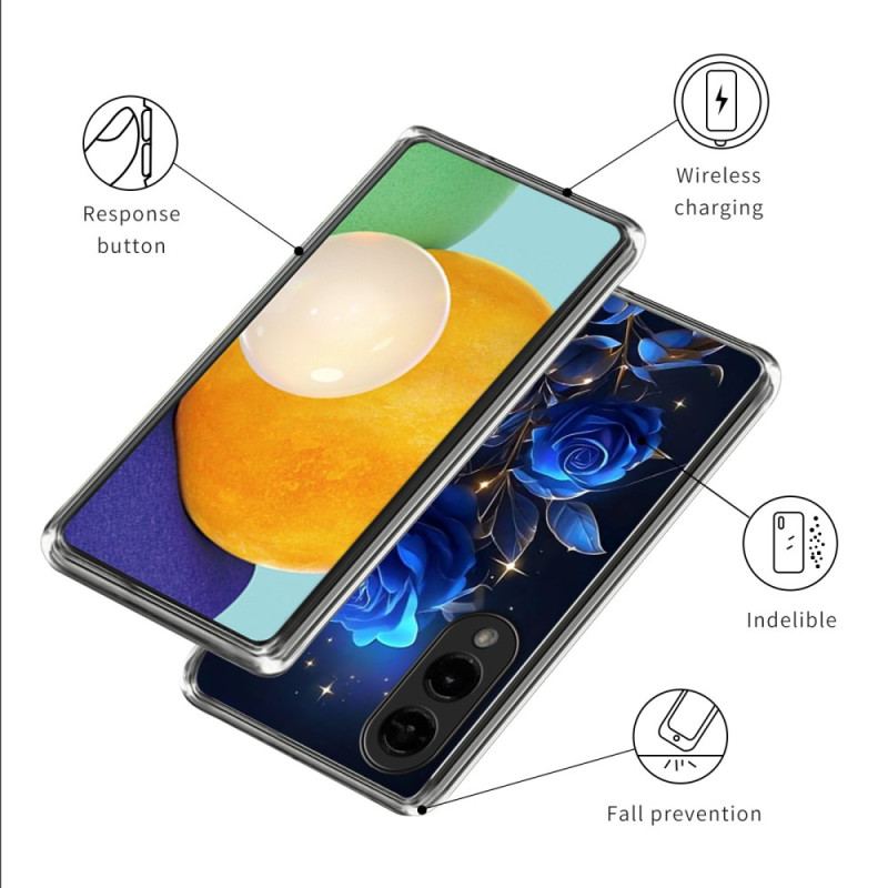 Coque Samsung Galaxy S25 Edge Roses Bleues