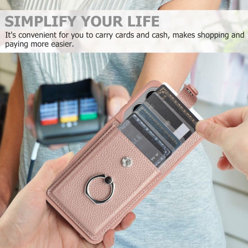 Coque Samsung Galaxy S25 Edge Support-Anneau et Porte-cartes