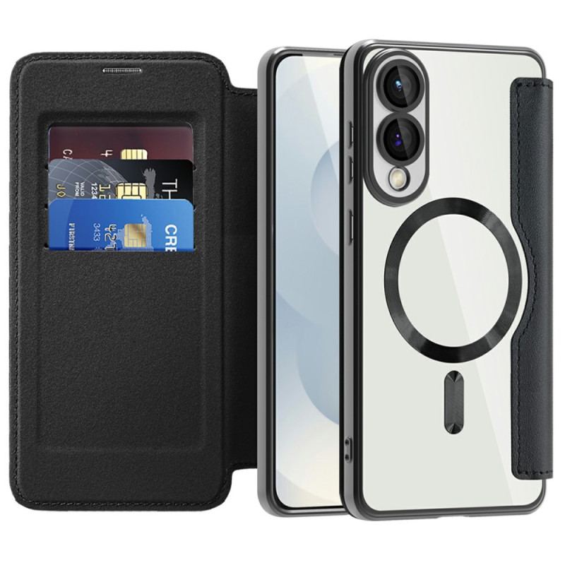 Flip Cover Samsung Galaxy S25 Edge Compatible MagSafe avec Blocage RFID