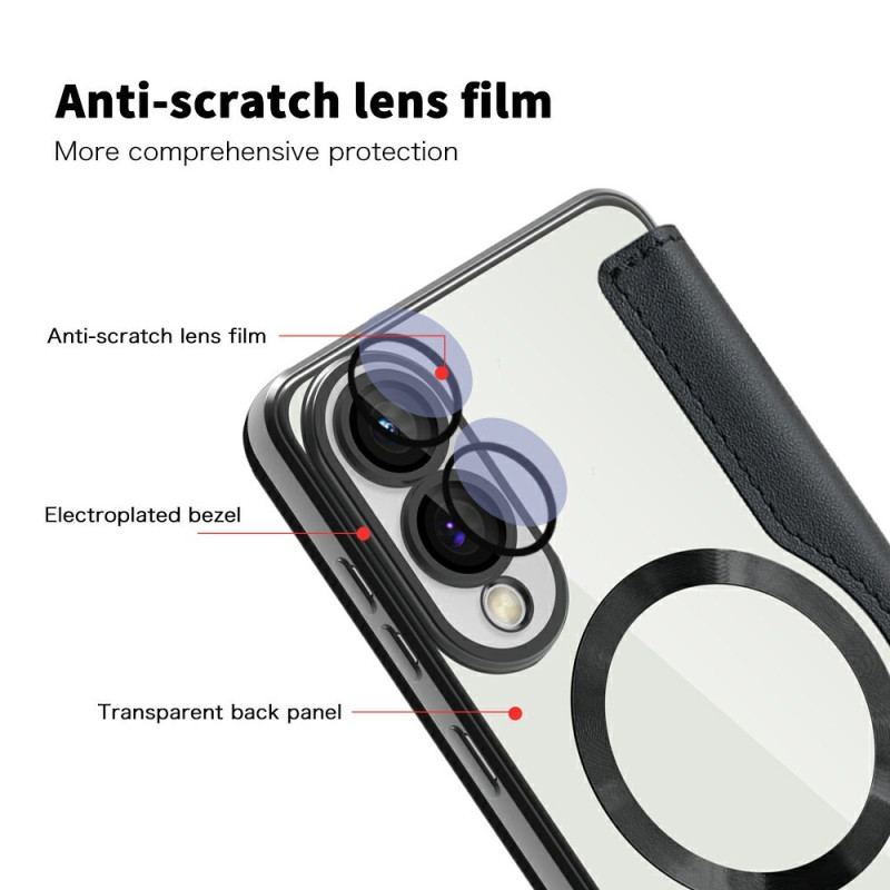 Flip Cover Samsung Galaxy S25 Edge Compatible MagSafe avec Blocage RFID