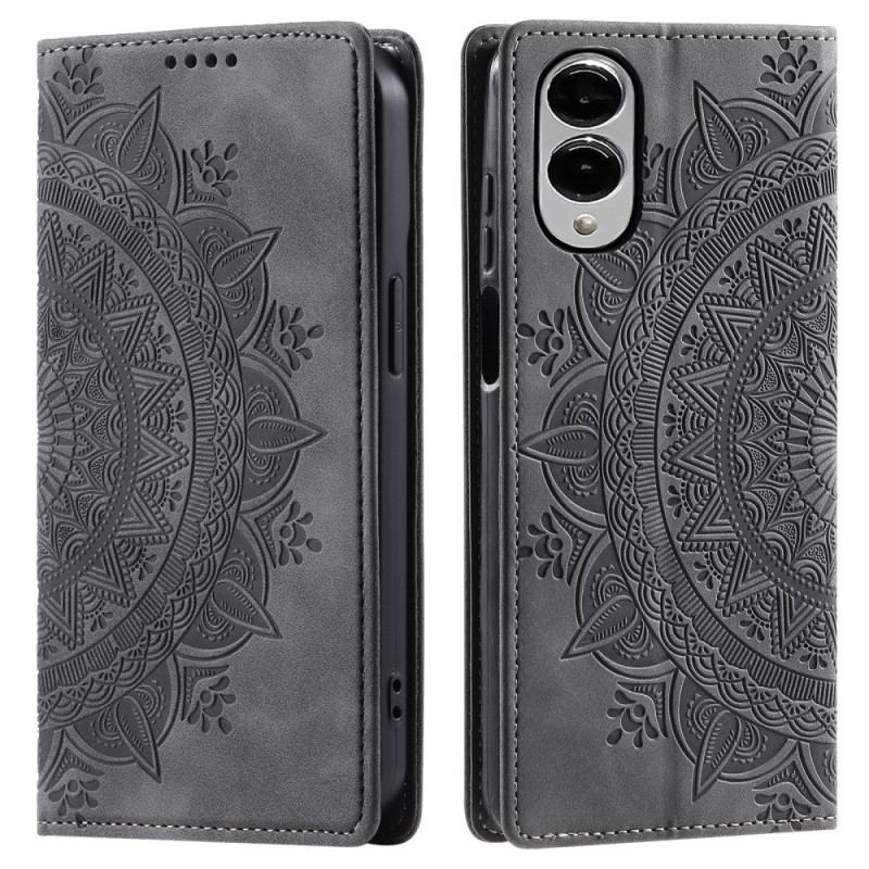 Flip Cover Samsung Galaxy S25 Edge Effet Daim Mandala