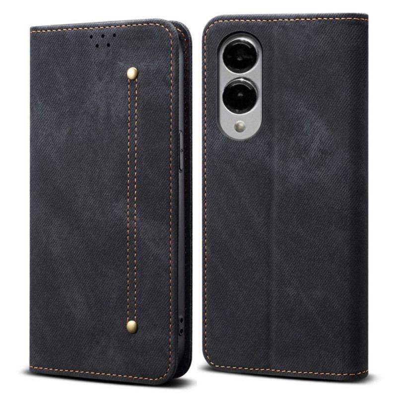 Flip Cover Samsung Galaxy S25 Edge Tissu Jeans
