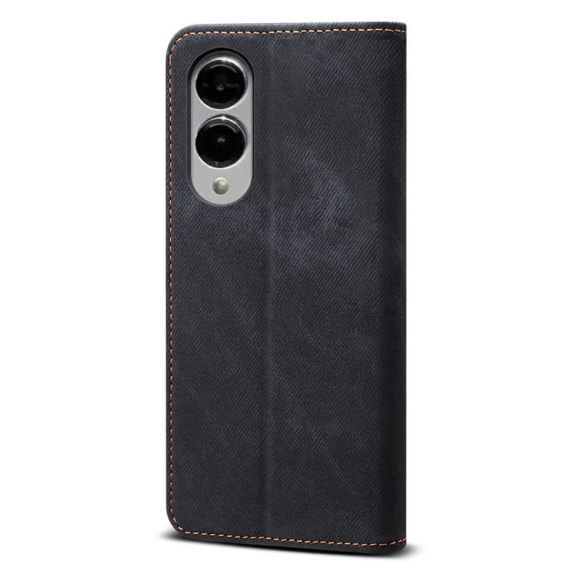 Flip Cover Samsung Galaxy S25 Edge Tissu Jeans