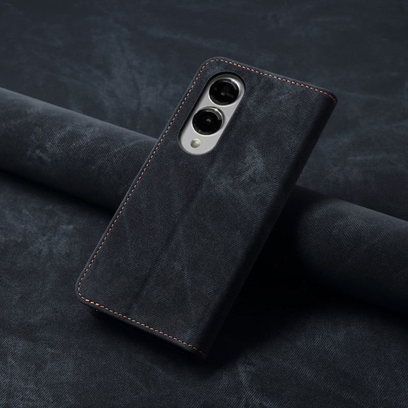 Flip Cover Samsung Galaxy S25 Edge Tissu Jeans