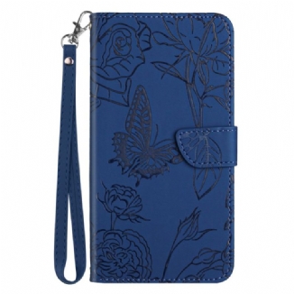 Housse Samsung Galaxy S25 Edge Empreinte Papillons à Lanière