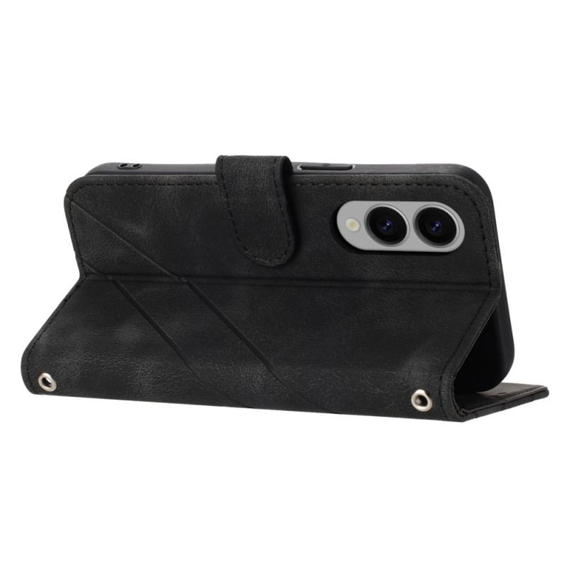 Housse Samsung Galaxy S25 Edge Lignes Imprimées à Lanière