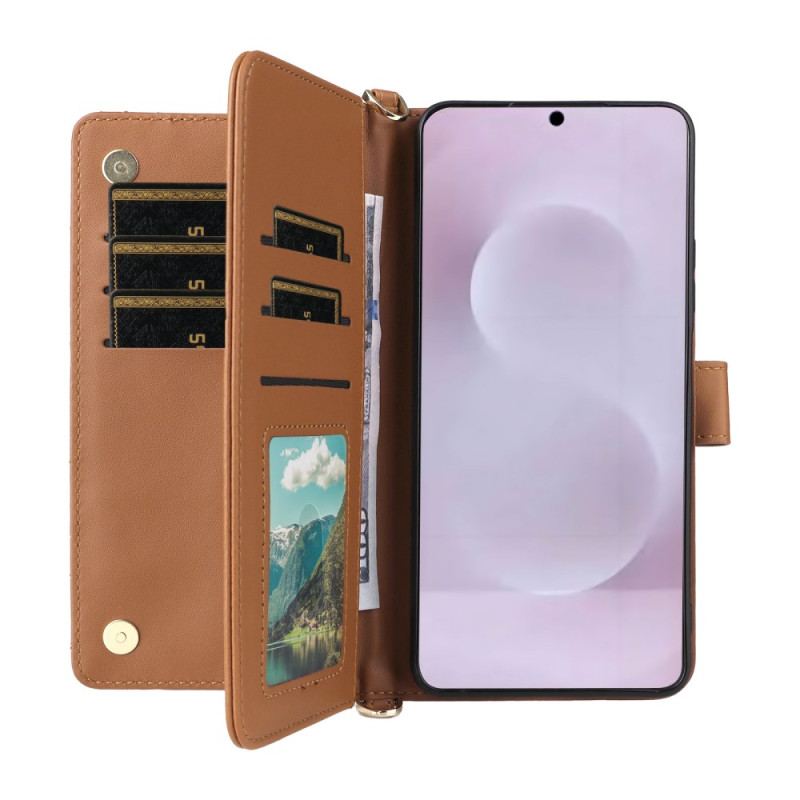 Housse Samsung Galaxy S25 Edge Matelassée avec Lanière et Bandoulière