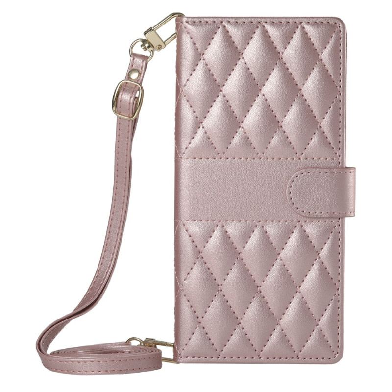 Housse Samsung Galaxy S25 Edge Matelassée avec Lanière et Bandoulière