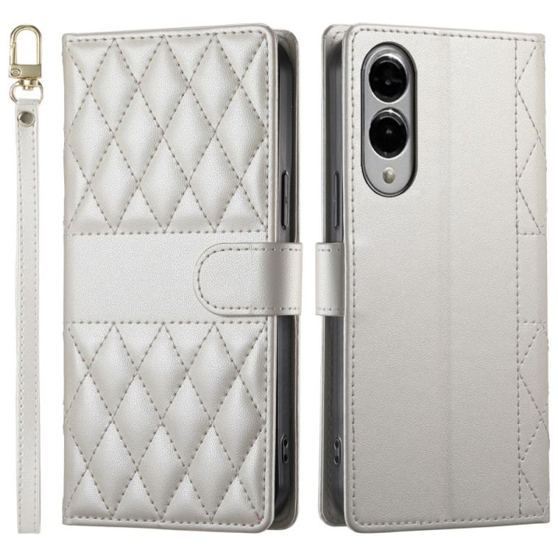 Housse Samsung Galaxy S25 Edge Matelassée avec Lanière et Bandoulière