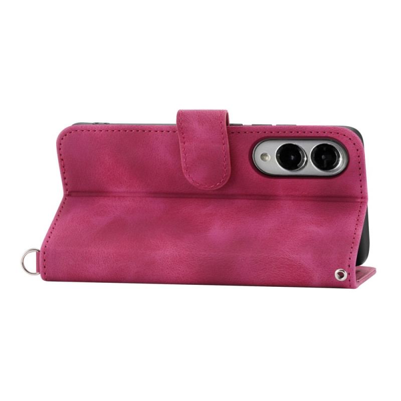 Housse Samsung Galaxy S25 Edge Motif Floral et Sangles