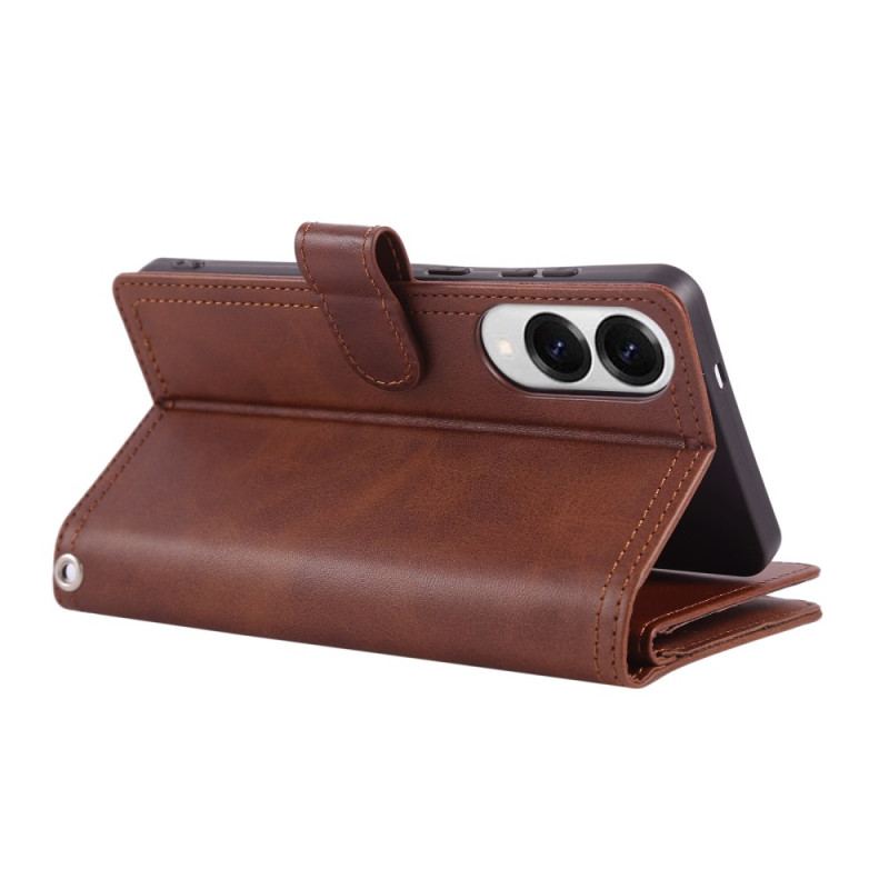 Housse Samsung Galaxy S25 Edge Portefeuille Magnétique et Lanière