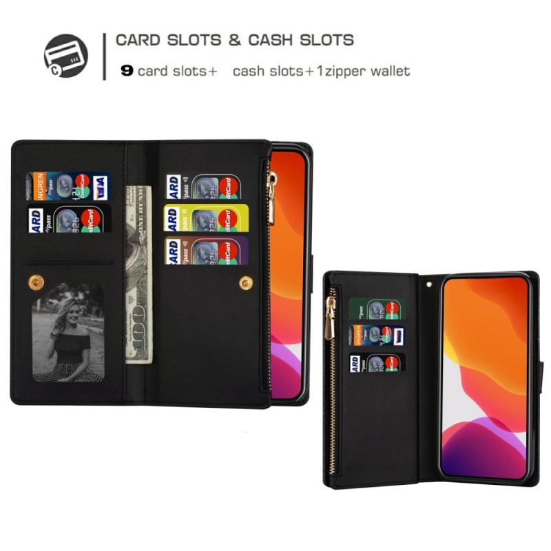 Housse Samsung Galaxy S25 Edge Portefeuille Paillettes à Lanière