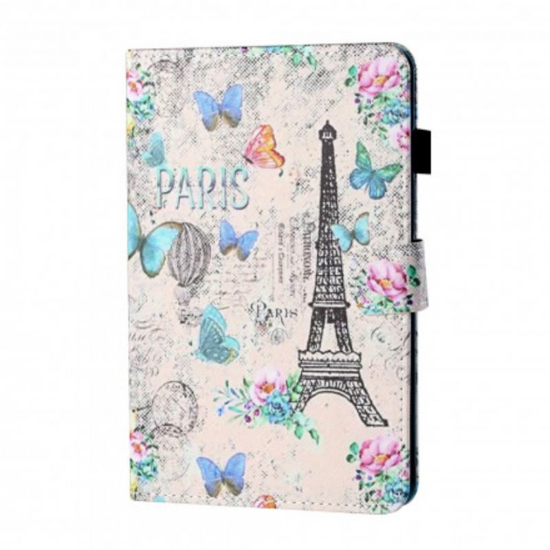 Housse Samsung Galaxy Tab A7 (2020) Tour Eiffel Papillons