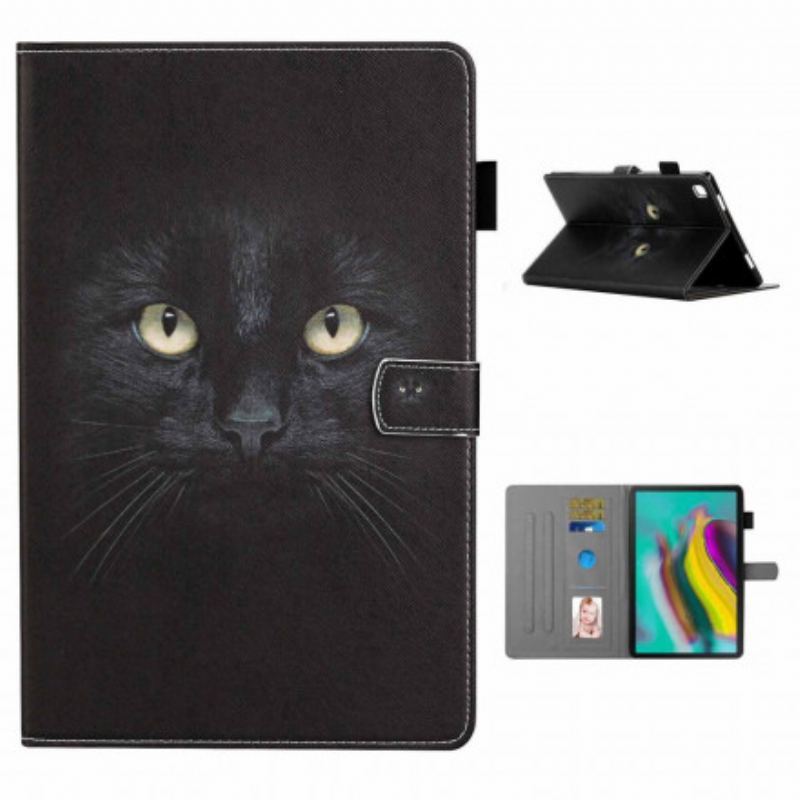 Housse Samsung Galaxy Tab A7 (2020) Yeux de Chat Noir