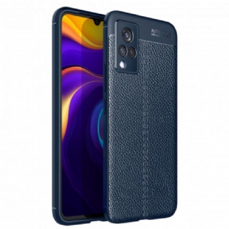 Coque Vivo V21 5G Effet Cuir Litchi Double Line