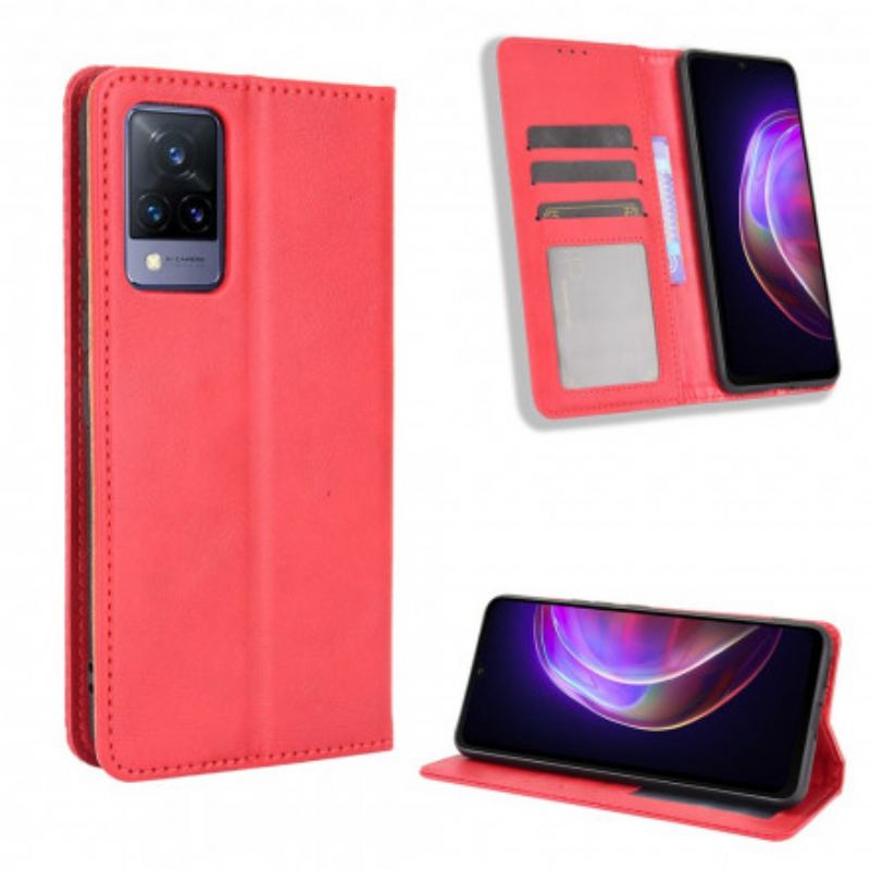 Flip Cover Vivo V21 5G Effet Cuir Vintage Stylisé
