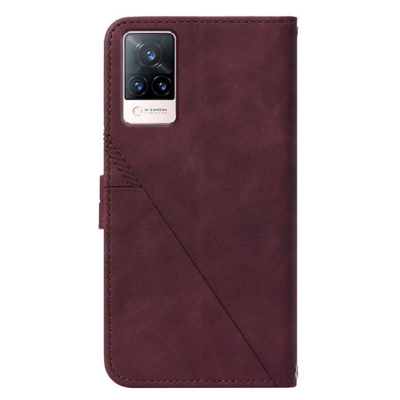 Housse Vivo V21 5G Effet Cuir avec Bandoulière