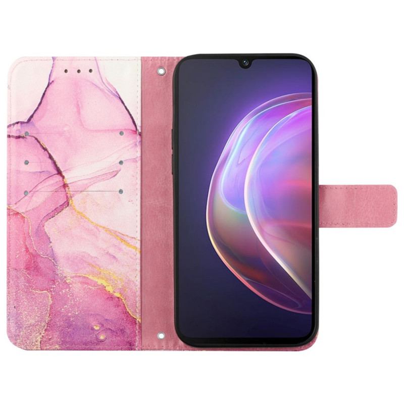 Housse Vivo V21 5G Marbre avec Lanière