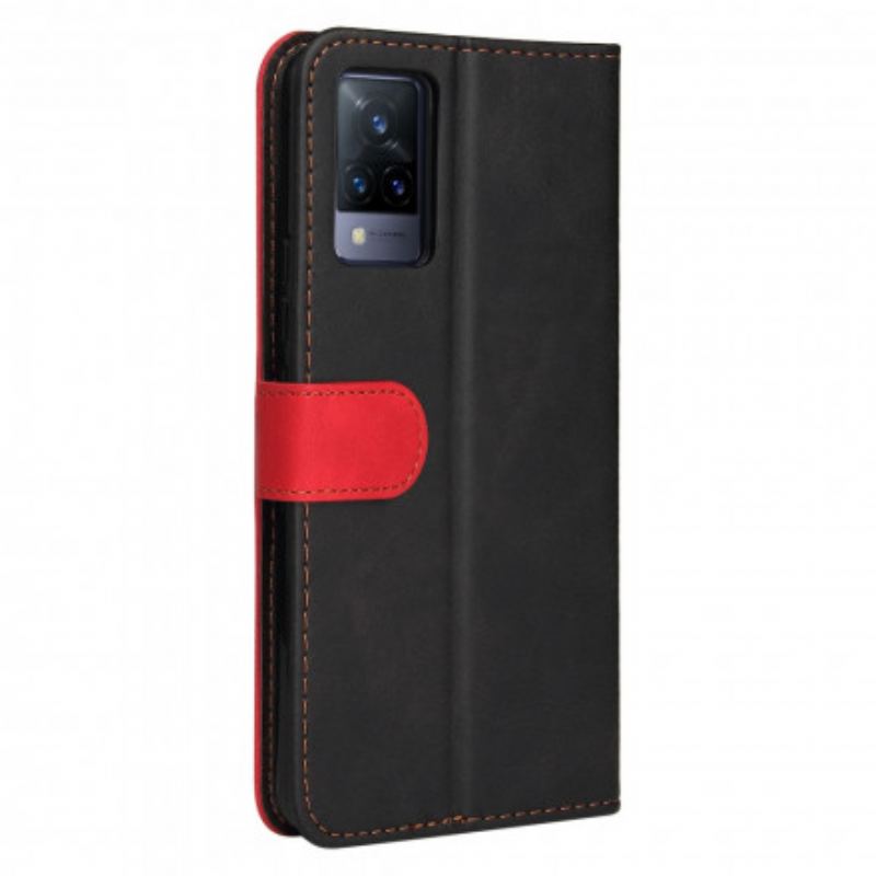 Housse Vivo V21 5G Simili Cuir Bicolore Coloré
