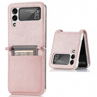 Coque Samsung Galaxy Z Flip 4 Style Cuir Litchi Porte-Carte