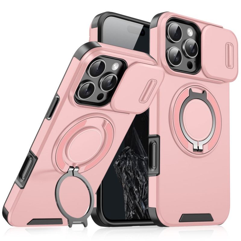 Coque iPhone 16 Pro Max Magnétique avec Protection Objectif et Support Annulaire