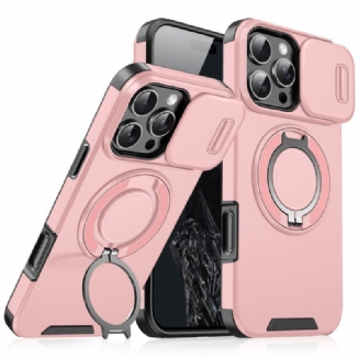 Coque iPhone 16 Pro Max Magnétique avec Protection Objectif et Support Annulaire