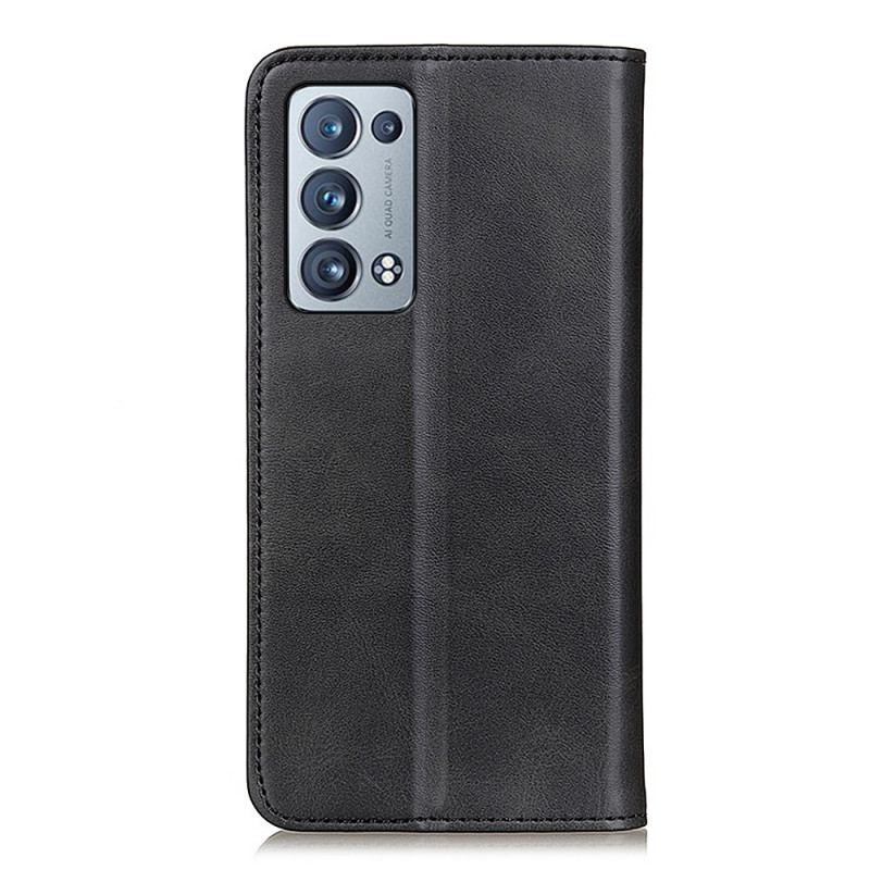 Flip Cover Oppo Reno 6 Pro 5G Cuir Fendu