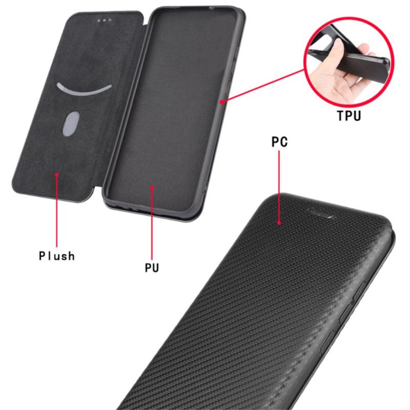 Flip Cover Oppo Reno 6 Pro 5G Fibre de Carbone et Sangle