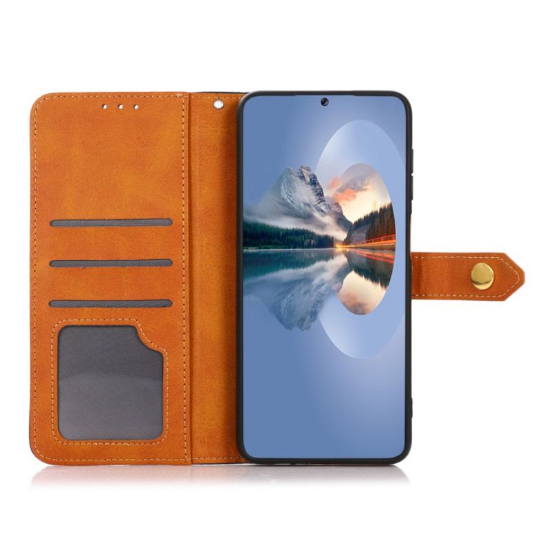 Housse Oppo Reno 6 Pro 5G Bicolore Fermoir Doré KHAZNEH