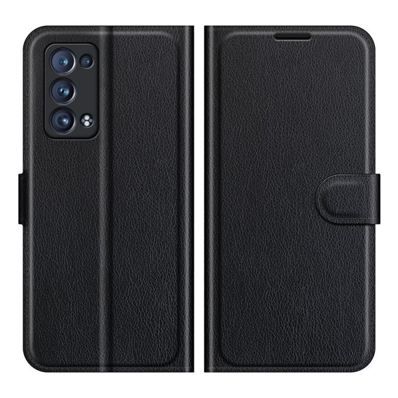 Housse Oppo Reno 6 Pro 5G Classique Texture Litchi