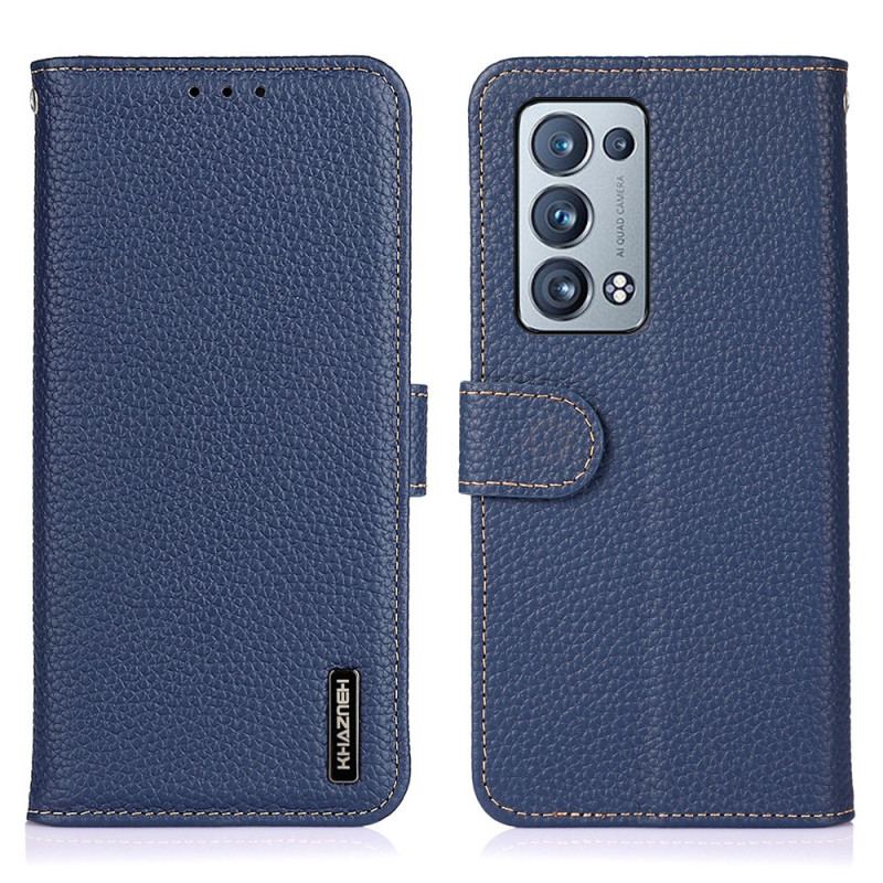 Housse Oppo Reno 6 Pro 5G Cuir Litchi KHAZNEH