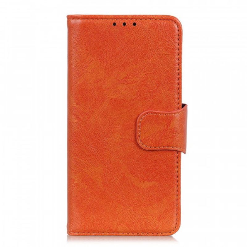 Housse Oppo Reno 6 Pro 5G Cuir Nappa Fendu Orange